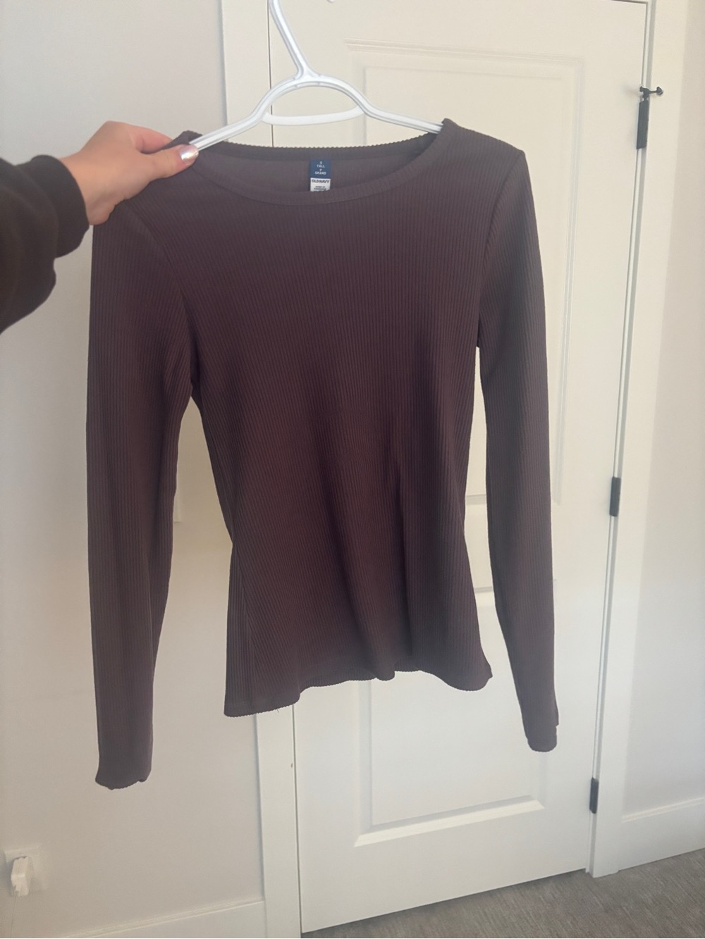 Old Navy Ribbed Long Sleeve Top - Chocolate Brown
